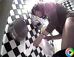 Unsuspecting pissing chicks filmed in public WC
