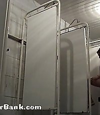 Marvel at sexy babe in shower cabin with spy cam