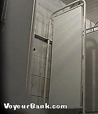 Marvel at sexy babe in shower cabin with spy cam