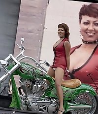 Sassy upskirt girls on bikes