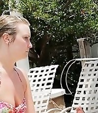 Hot bikini babes on the city beach