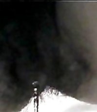 Hirsute beaver gushing with urine like a fountain