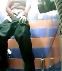 Three times more pussy for a ladies' room voyeur