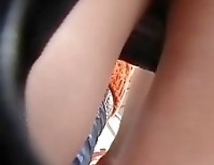 Sexy upskirt with BF not seeing it