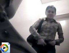 Voyeur peeps after mature and younger babes in loo