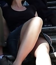 Exclusive up skirt tease from cuties